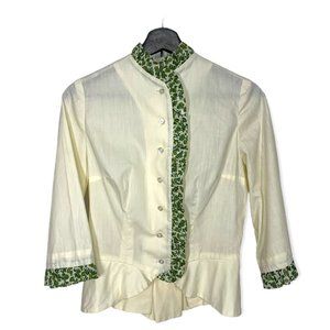 Vintage Handmade Peplum Button Up Top, *Medium